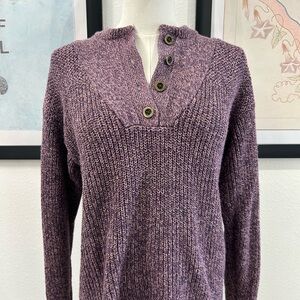 Natural Reflections Women's V-Neck Sweater in Purple